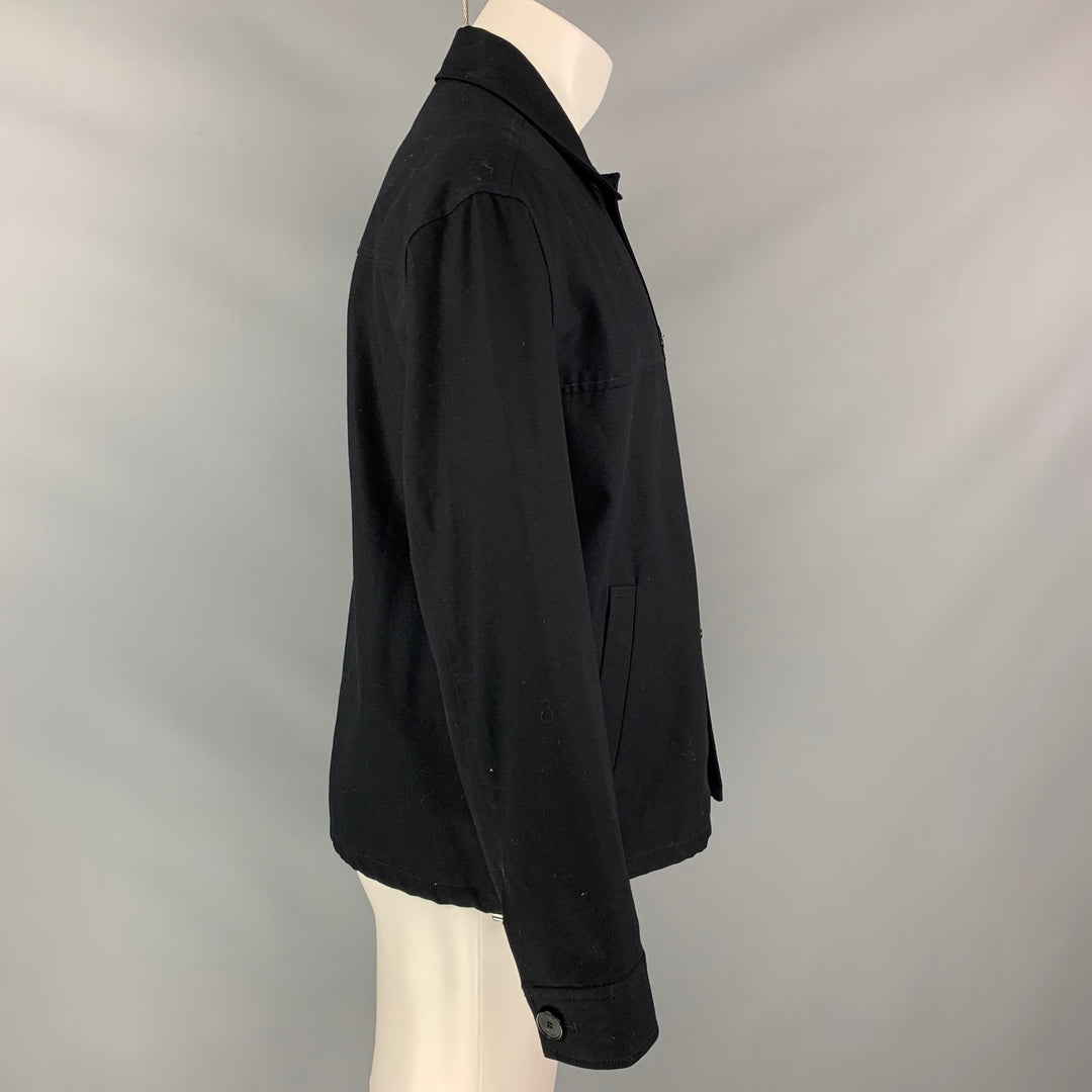 FRAME Size M Navy Blue Cotton Zip Sport Coat