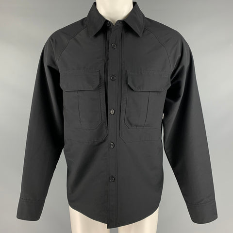 TRILLION Size M Black Polyamide Oversized Long Sleeve Shirt