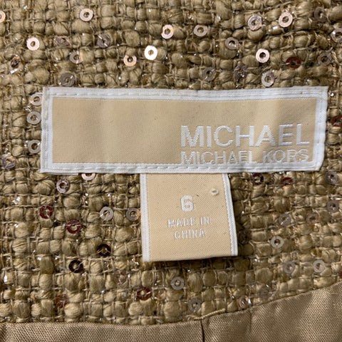 MICHAEL by MICHAEL KORS Size 6 Gold Acrylic Blend Blazer