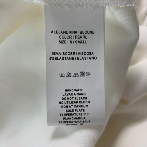 SILVIA TCHERASSI Size S White Viscose Elastane Cut Out Off-Shoulder Casual Top
