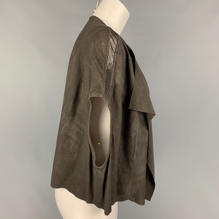 RICK OWENS SS 18 Size S Grey Suede Draped Vest