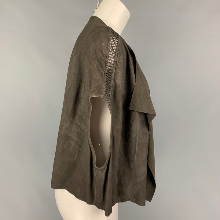 RICK OWENS SS 18 Taille S Gilet drapé en daim gris