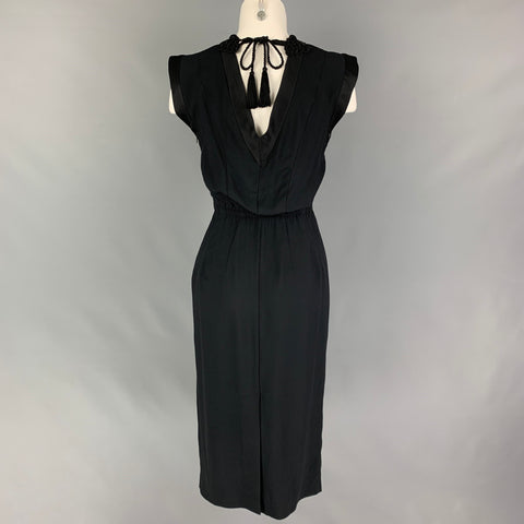 ALBERTA FERRETTI Taille 2 Robe de cocktail sans manches en acétate et viscose noir