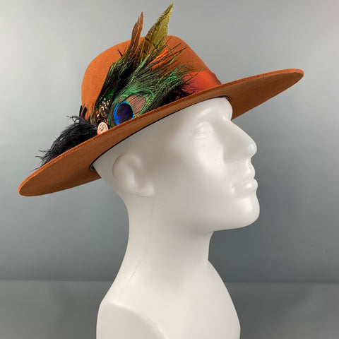 GOORIN BROTHERS Size 7 Rust Feather Felt Hats