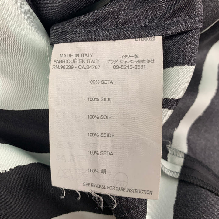 MIU MIU Vestido sin mangas de seda azul claro negro talla 4