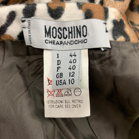 CHEAP and CHIC by MOSCHINO Size 10 Beige Brown Acetate Rayon Animal Print Pencil Skirt