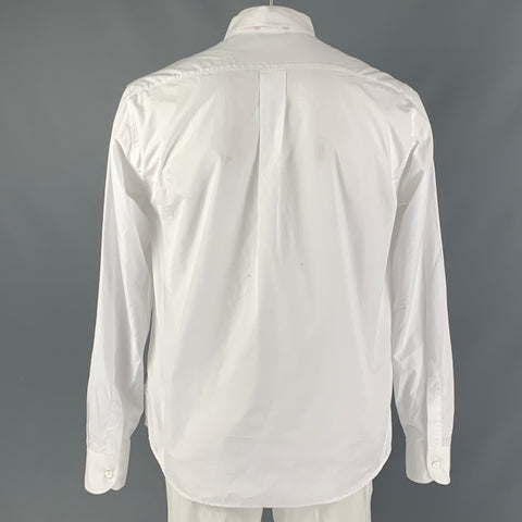 BARENA Taille XL Chemise à manches longues en coton uni blanc