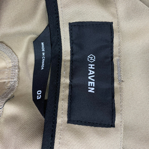 HAVEN Size L Khaki Solid Cotton Zip Fly Casual Pants