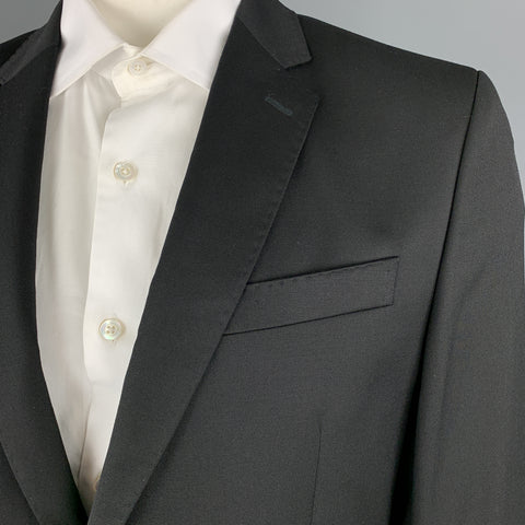 VERSACE COLLECTION Size 42 Black Wool Notch Lapel Sport Coat