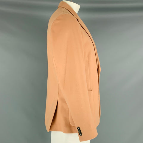 PAUL SMITH Taille 44 Manteau de sport à revers cranté en laine et cachemire rose