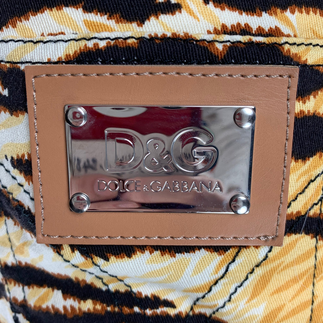 D&amp;G by DOLCE &amp; GABBANA Conjuntos de falda de mezcla de algodón marrón dorado talla XS
