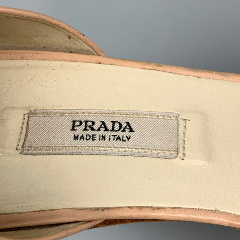 PRADA Size 6 Nude Leather D'Orsay Pumps