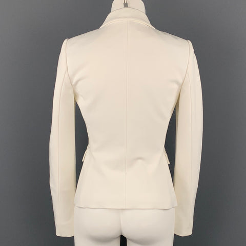 ELIE TAHARI Size S White Viscose Blend Jacket Blazer