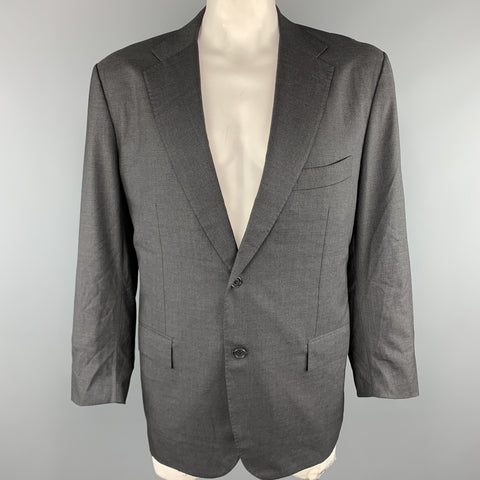 KITON Size 50 Charcoal Wool Notch Lapel Chest Regular Sport Coat Jacket