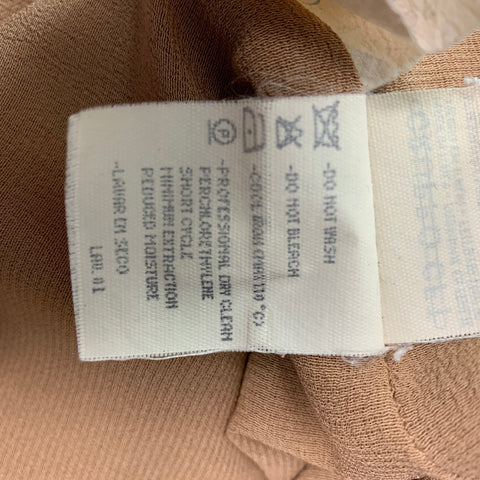 VALENTINO Size 6 Tan Silk Ruffled Sleeveless Dress
