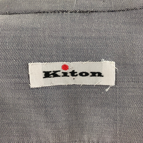 KITON Size M Grey Cotton Long Sleeve Shirt