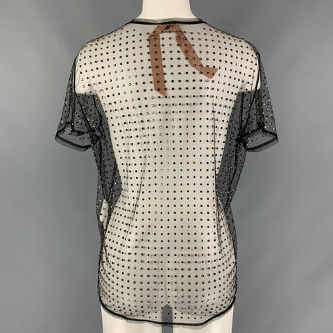 Nº21 Size S Black Studded Polimide Short Sleeve Dress Top