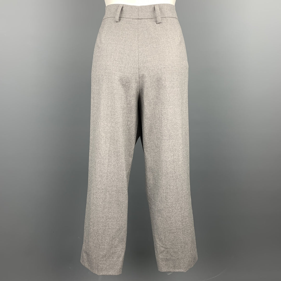 GIORGIO ARMANI Talla 16 Pantalón de vestir de mezcla de lana virgen gris