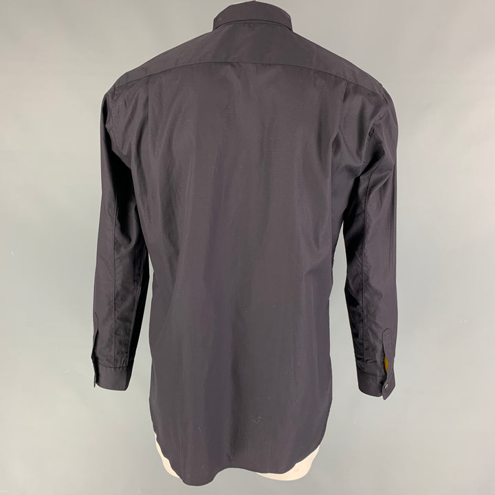 COMME des GARCONS SHIRT Size L Black Cut Outs Cotton Button Up Long Sleeve Shirt