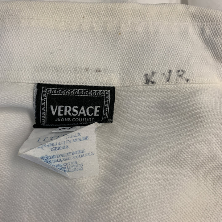 Vintage VERSACE JEANS COUTURE Size M White Cotton Button Up Jacket