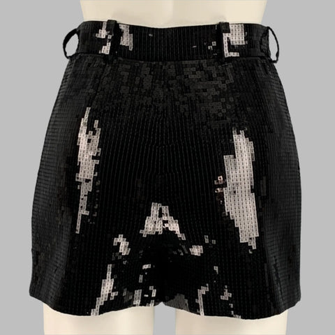 SAINT LAURENT Size 2 Black Wool Pleated Shorts