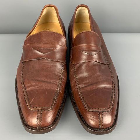 NORDSTROM Size 9 Brown Leather Penny Strap Duncan Loafers