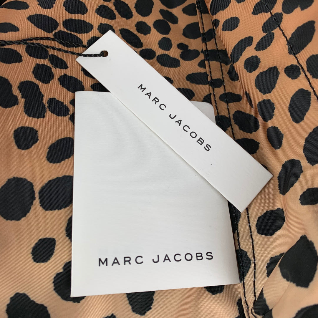 MARC JACOBS Tan Black Animal Print Canvas Backpack
