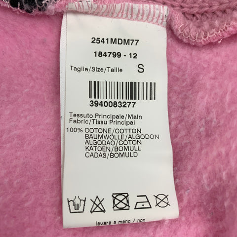 MSGM Jersey de cuello redondo de algodón de punto rosa y negro talla S