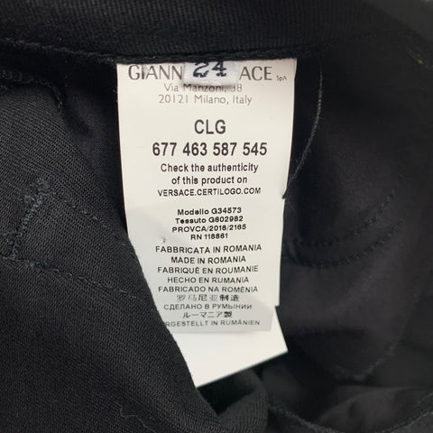 VERSACE COLLECTION Size 24 Black Cotton Blend Studded Skinny Casual Pants