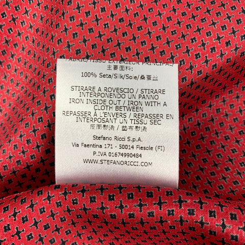 STEFANO RICCI Size XL Burgundy Black Dots Silk Long Sleeve Shirt