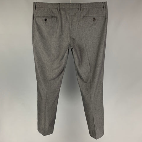 DOLCE & GABBANA Size 34 Grey Wool Silk Flat Front Dress Pants