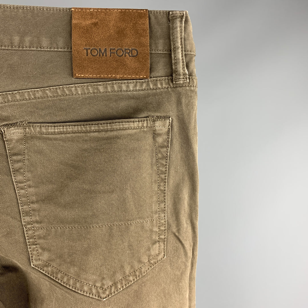 TOM FORD Size 30 Brown Cotton Button Fly Casual Pants