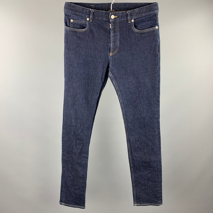 MAISON MARGIELA Taille 32 Indigo Contrast Stitch Denim Button Fly Jeans