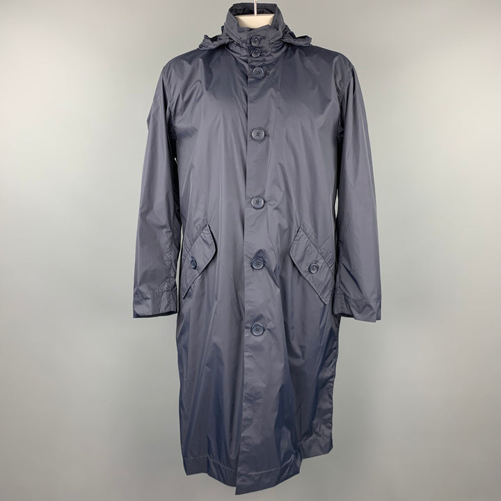 OPENING CEREMONY Size L Navy Logo Nylon Hooded Raincoat