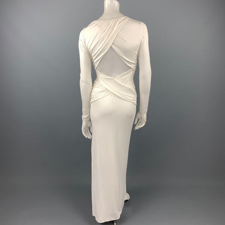 RACHEL ZOE Size 4 White Jersey Rayon Draped Dress