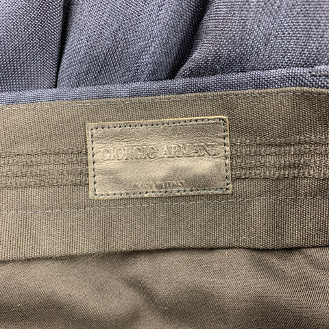 GIORGIO ARMANI Size 32 Navy Cupro Pleated Dress Pants