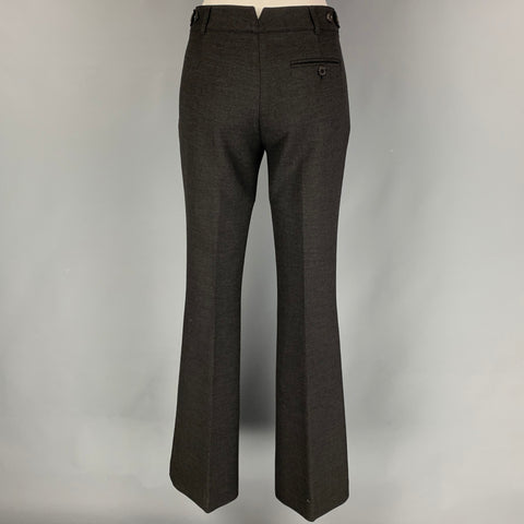 BURBERRY LONDON Talla 4 Pantalón de vestir acampanado en mezcla de poliéster color carbón