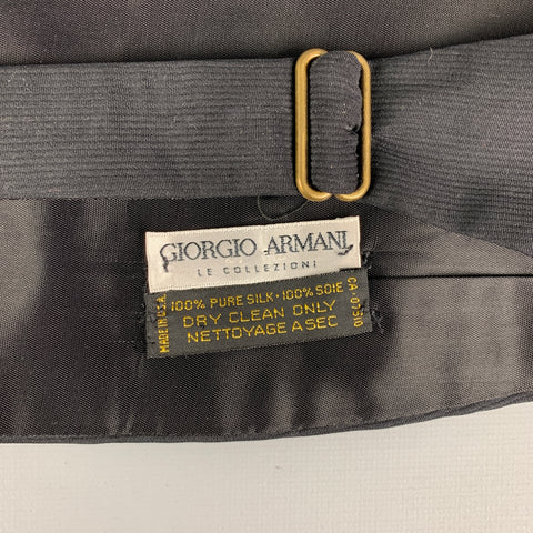GIORGIO ARMANI Black Textured Silk Cummerbund