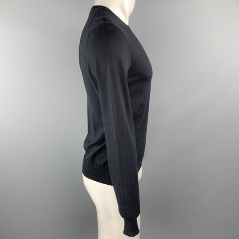RALPH LAUREN Black Label Size S Black Cotton Crew-Neck Pullover