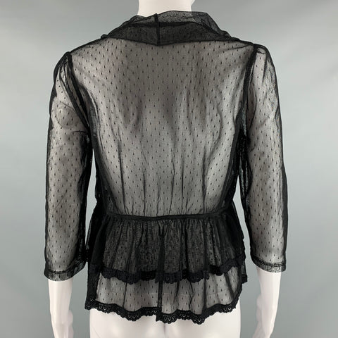 KIMCHI BLUE Size S Black See Through Open Front Casual Top