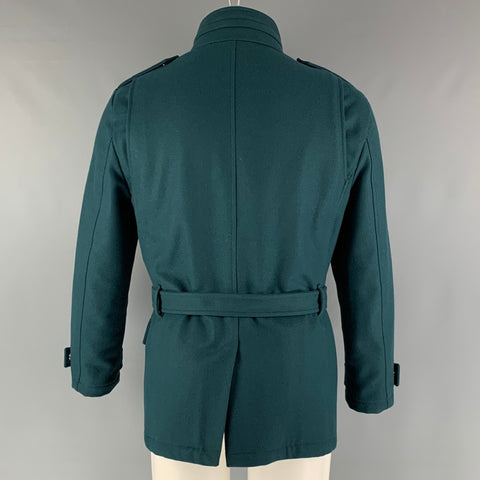 VERSACE COLLECTION Size 38 Green Wool Blend Belted Jacket