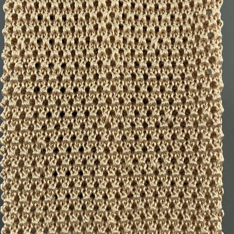 LOCK & CO LONDON Kahki Beige Silk Textured Knit Tie