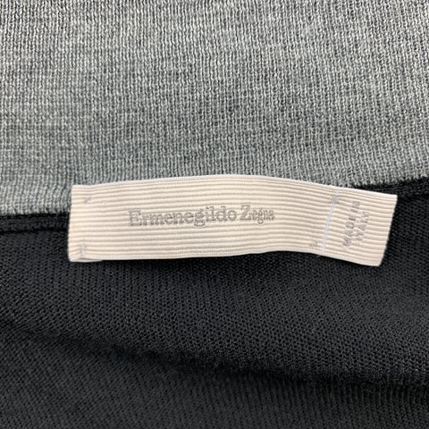 ERMENEGILDO ZEGNA Size M Black Wool / Cashmere Zip Up Cardigan