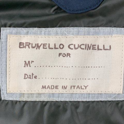 BRUNELLO CUCINELLI Size M Navy Nylon Zip & Buttons Jacket