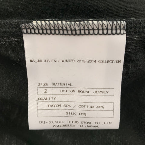 MA_JULIUS Size M Black White Abstract Rayon Blend T-shirt