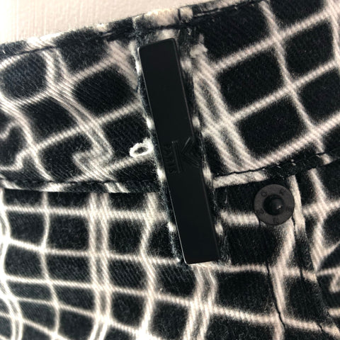 KENZO Size 4 Black & White Cotton Print Jeans