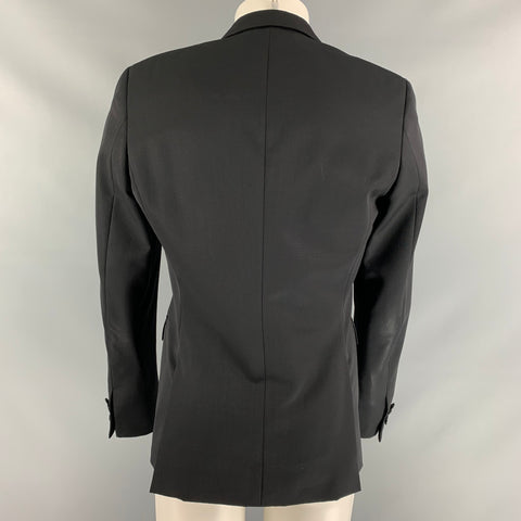 BURBERRY PRORSUM Chest Size 38 Black Virgin Wool Tuxedo Sport Coat