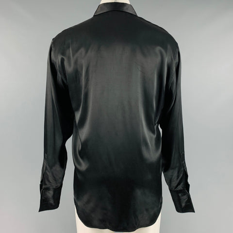 MOSCHINO Size M Black French Cuff Long Sleeve Shirt