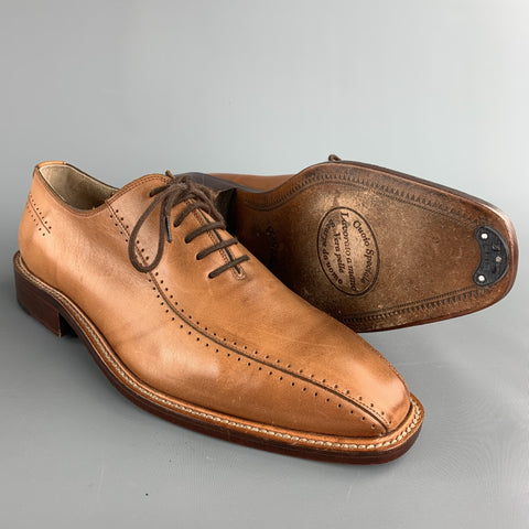 MC SHOES Size US 8 / UK 7 Tan Perforated Leather Lace Up Shoes