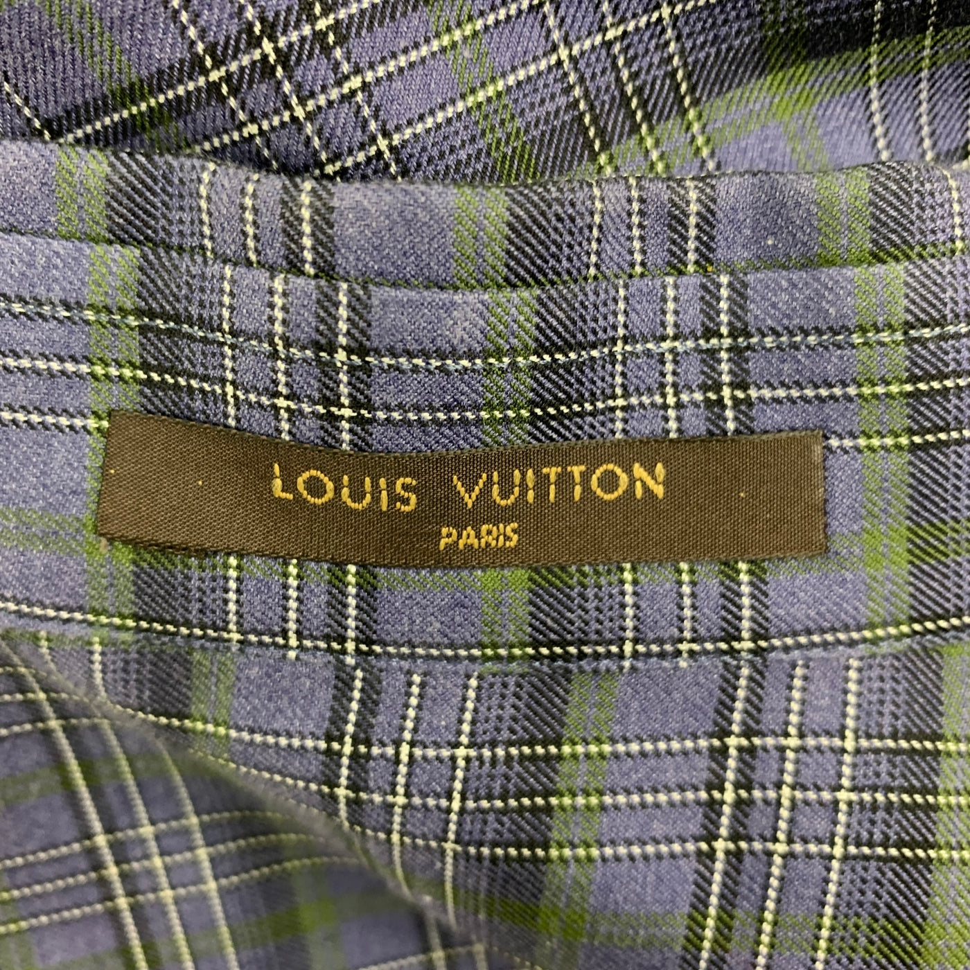 LOUIS VUITTON Size S Gray & Black Damier Cotton Button Up Long Sleeve Shirt
